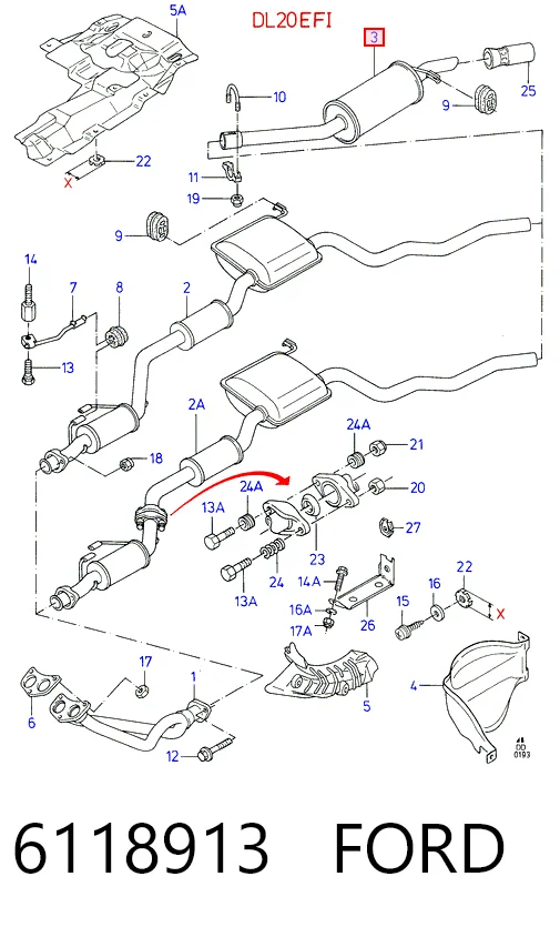 Silenciador, parte traseira Ford Sierra  GBG, GB4 ao melhor preço