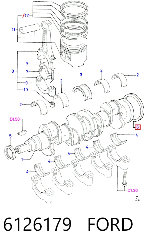 Compre Vedação traseira de cambota de motor Ford Fiesta 