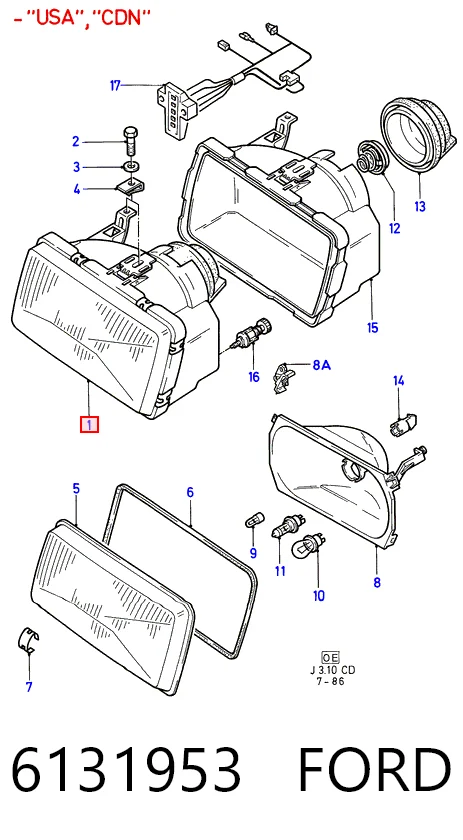 Luz esquerda para Ford Sierra GBC