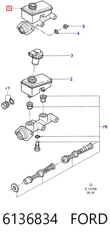 Cilindro mestre do freio para Ford Escort IV GAF, AWF, ABFT