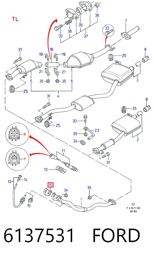 Vedante de tubo de admissão do silenciador Ford Sierra I GBC
