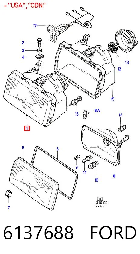  Luz esquerda Ford Sierra I hatchback (GBC) (1982 - 1987) I