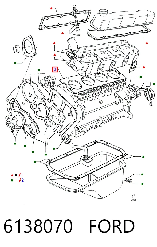 Vedante de cabeça de motor (CBC) Ford Transit IV E