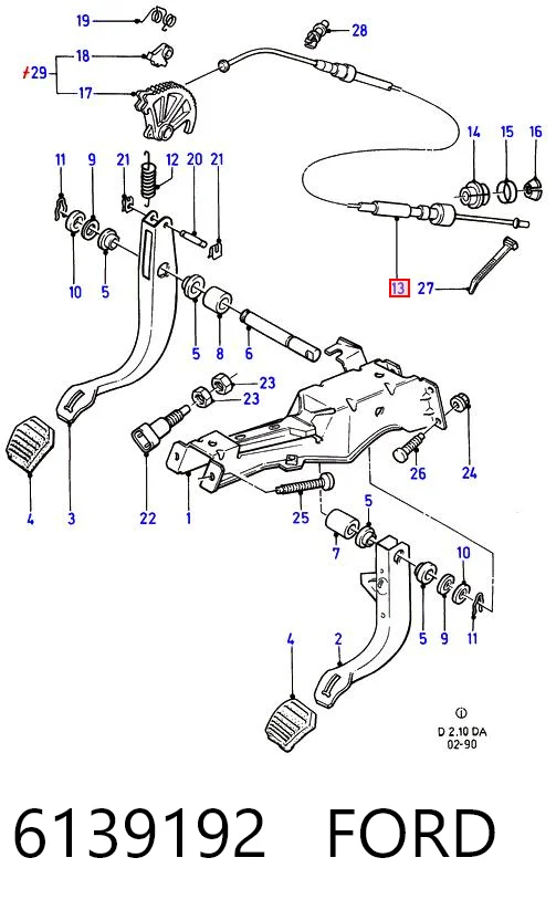 Cabo de embraiagem Ford Escort III AWA