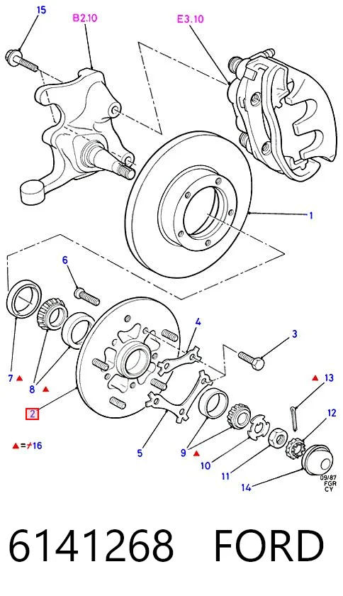 Cubo dianteiro para Ford Transit IV T