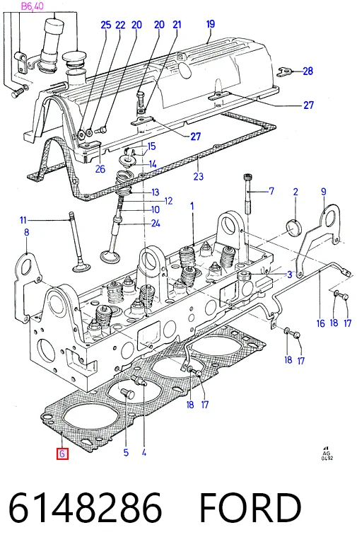  Vedante de cabeça de motor (CBC) Ford Sierra I carrinha (BNC) (1982 - 1986) I