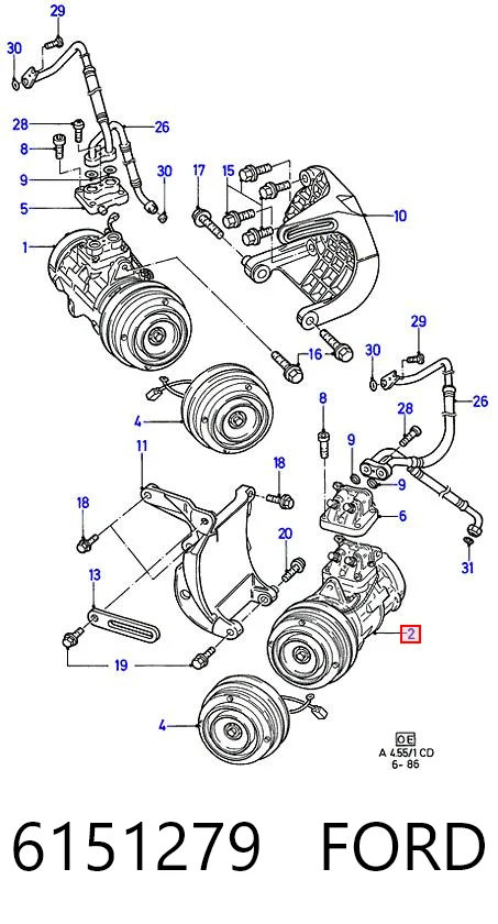 Compressor de aparelho de ar condicionado Ford Sierra I BNC
