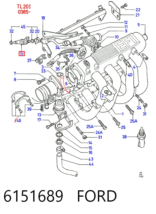 Injetor de injeção de combustível Ford Sierra  GBC ao melhor preço