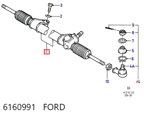 Cremalheira da direção para Ford Sierra I BNC