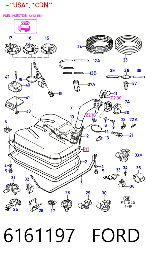 Tanque de combustível para Ford Sierra I GBC