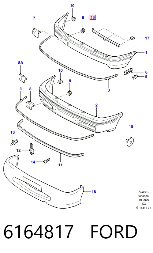  Grelha do radiador Ford Fiesta Mk3 hatchback (GFJ) (1989 - 1995) Mk3