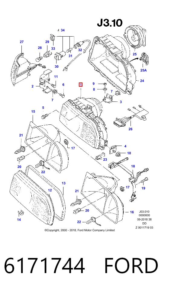 Luz direita Ford Sierra II GBG, GB4