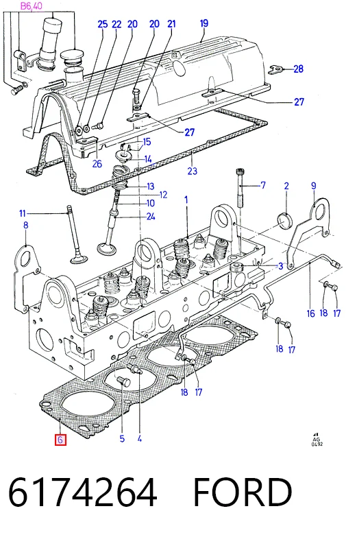 Compre Vedante de cabeça de motor (CBC) Ford Sierra 1