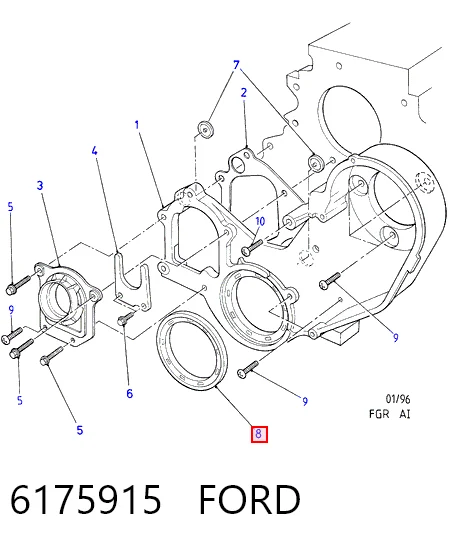Vedação dianteira de cambota de motor para Ford Escort IV AWF, AVF