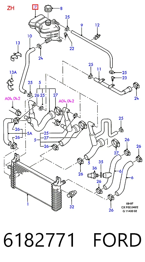 Tanque de expansão do sistema de esfriamento Ford Fiesta preço, a partir de 21,47 USD