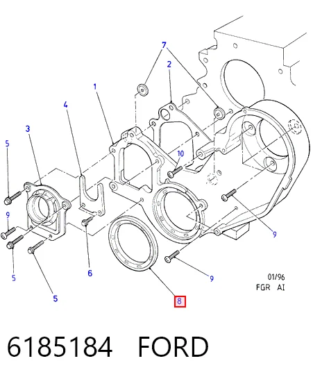 Vedação dianteira de cambota de motor Ford Escort IV AWF, AVF