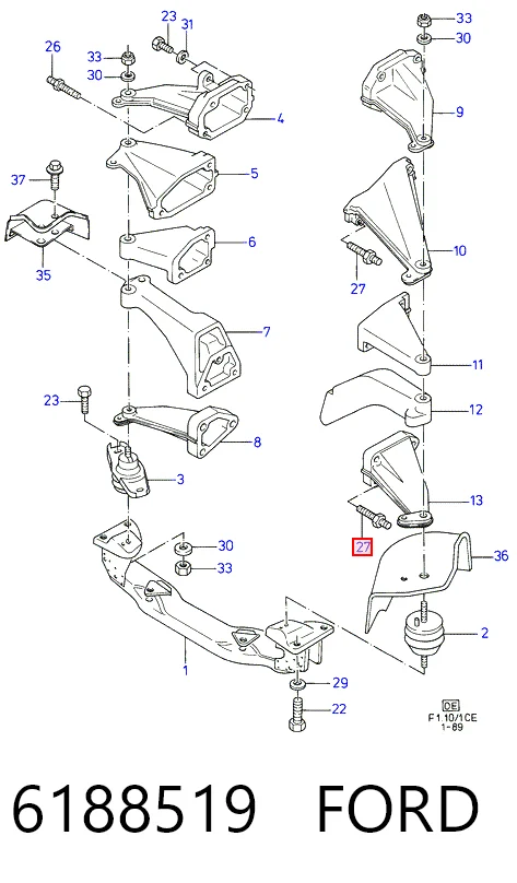  Cremalheira da direção Ford Sierra I carrinha (BNC) (1982 - 1986) I