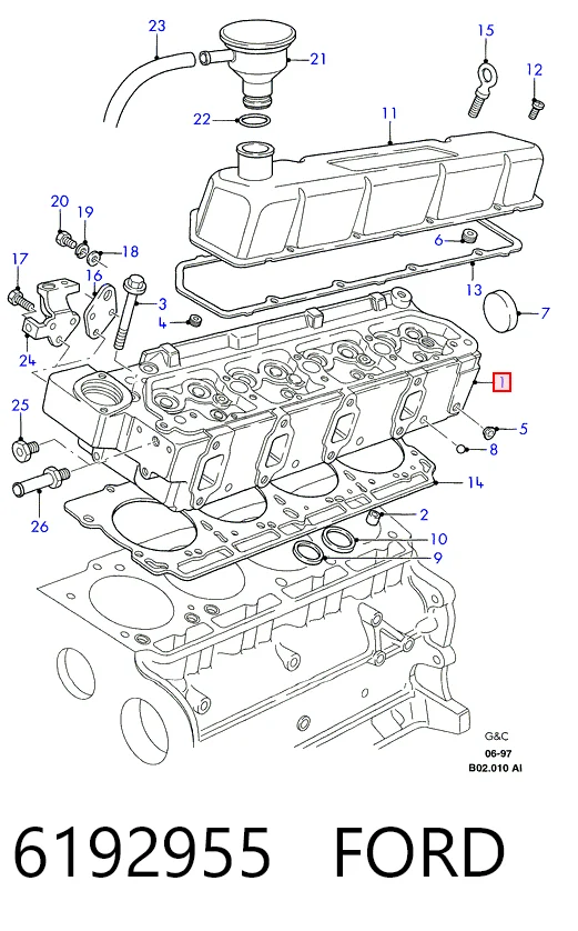 Cabeça de motor (CBC) para Ford Transit E