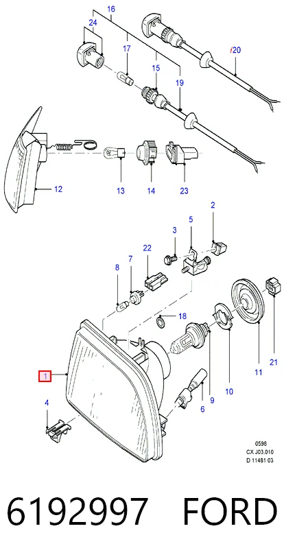  Luz direita Ford Fiesta Mk3 hatchback (GFJ) (1989 - 1995) Mk3