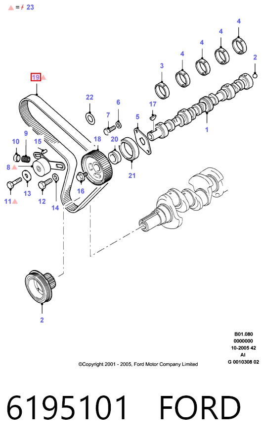  Correia do mecanismo de distribuição de gás Ford Transit IV сaixa (E) (1994 - 2000) IV