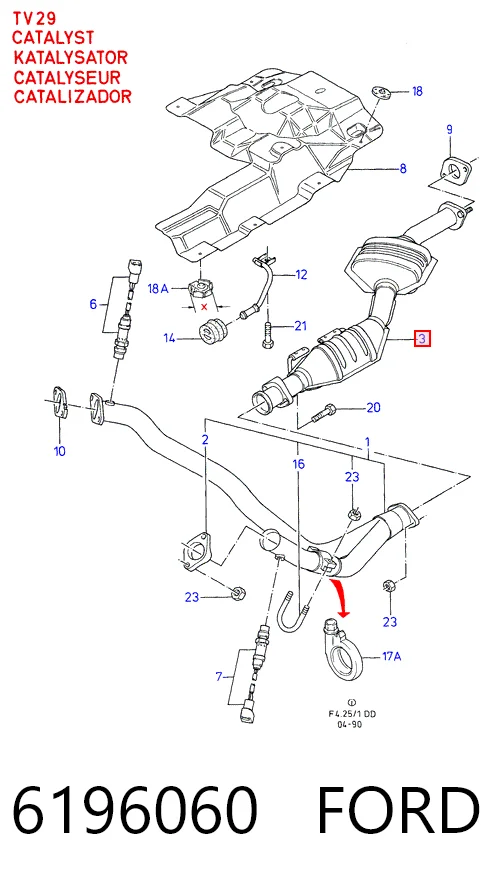 Convertidor - catalisador Ford Sierra II BNG