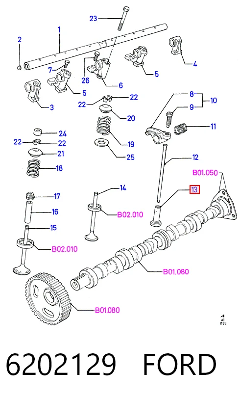 Compensador hidrâulico (empurrador hidrâulico), empurrador de válvulas para Ford Transit III V