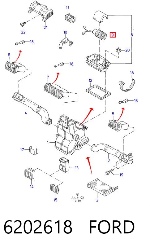 Motor de ventilador de forno (de aquecedor de salão) Ford Escort VII GAL, AFL