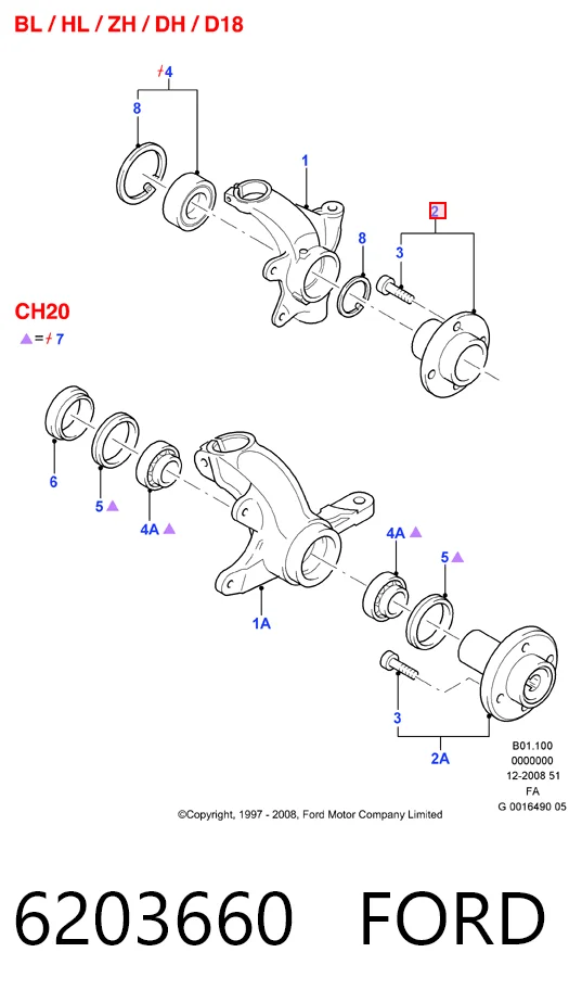  Cubo dianteiro Ford Escort VI hatchback (GAL) (1992 - 1995) VI