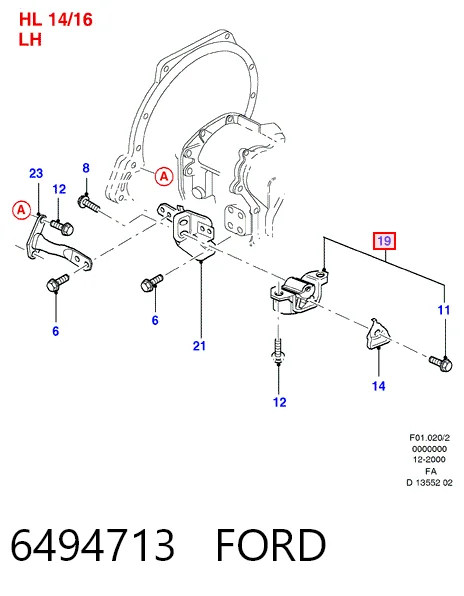Coxim (suporte) dianteiro de motor para Ford Orion III GAL