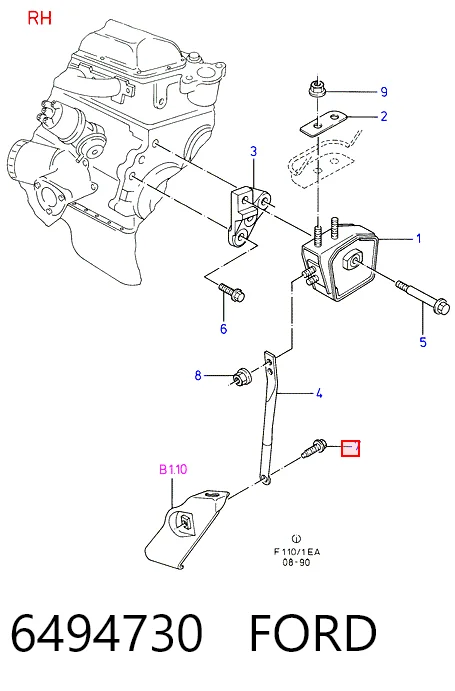 Coxim (suporte) dianteiro de motor Ford Orion III GAL