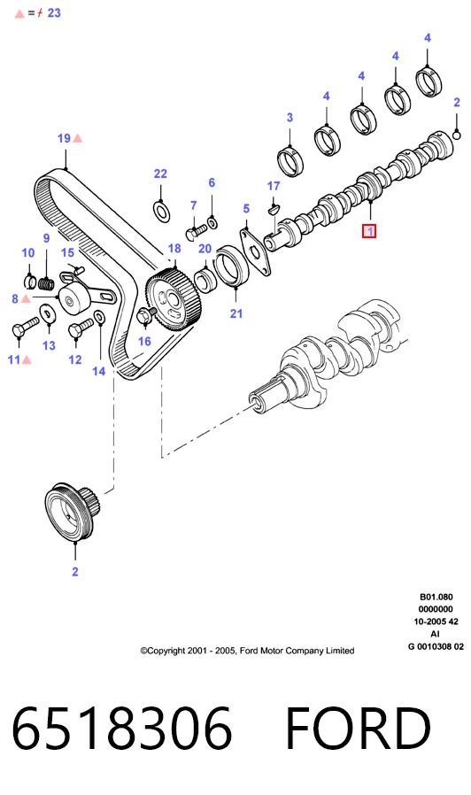 Árvore distribuidora de motor Ford Transit III V