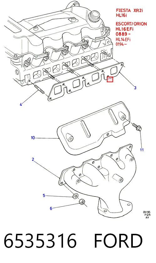 Compre Vedante de tubo coletor de escape Ford Escort 3