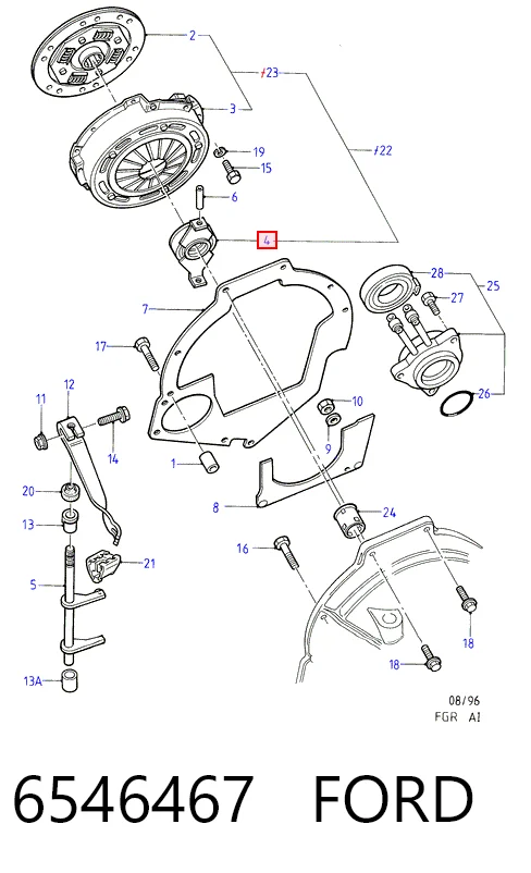  Rolamento de liberação de embraiagem Ford Escort VII conversível (ALL) (1995 - 2000) VII