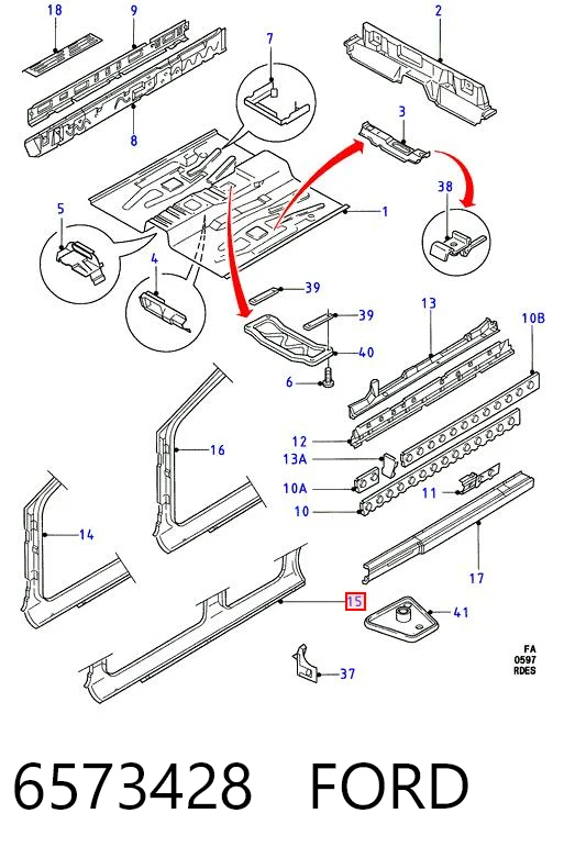 Acesso externo direito Ford Escort VI GAL