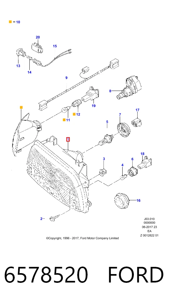  Luz direita Ford Escort V hatchback (GAL) (1990 - 1992) V