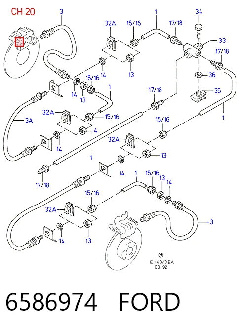 Mangueira do freio dianteira Ford Escort '95 AVL