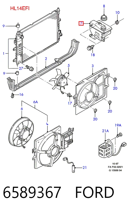 Compre Tanque de expansão do sistema de esfriamento Ford Escort 3