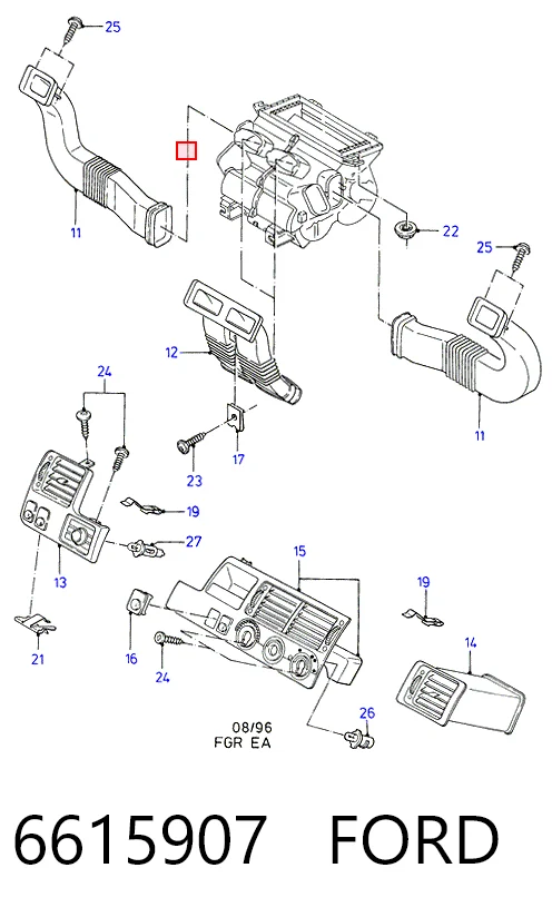  Motor de ventilador de forno (de aquecedor de salão) Ford Escort VII sedan (GAL, AFL) (1995 - 1999) VII