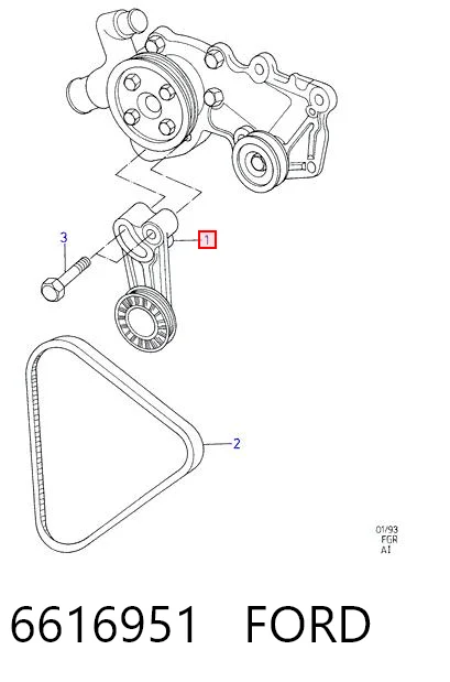 Rolo de reguladora de tensão da correia de transmissão Ford Sierra II GBC,GBG