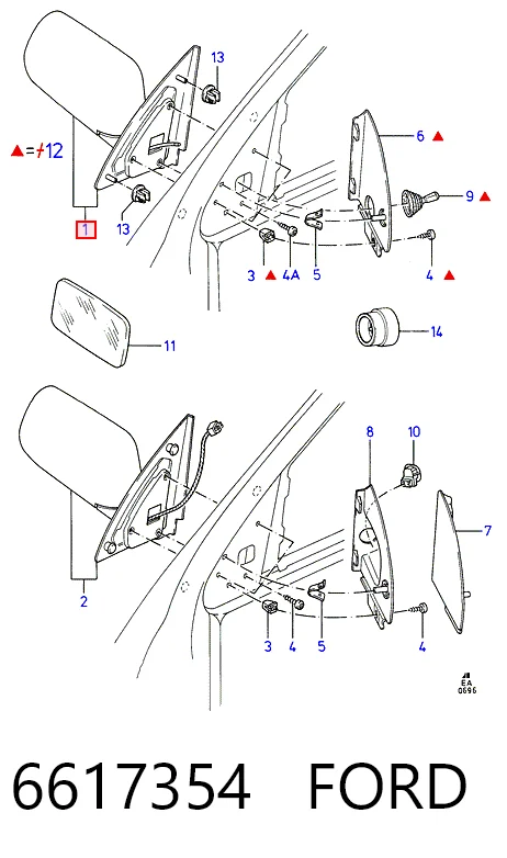  Espelho de retrovisão esquerdo Ford Escort V carrinha (GAL, AVL) (1990 - 1992) V