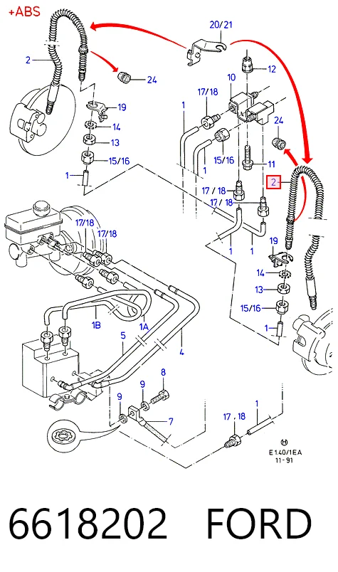 Compre Mangueira do freio dianteira Ford Escort 