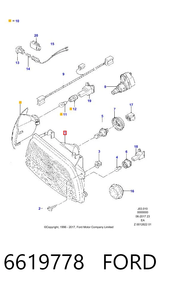  Luz direita Ford Escort V hatchback (GAL) (1990 - 1992) V