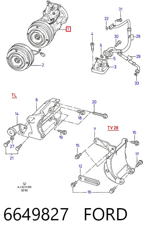 Compressor de aparelho de ar condicionado para Ford Sierra I BNC