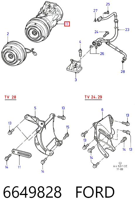 Compressor de aparelho de ar condicionado Ford Sierra I BNC