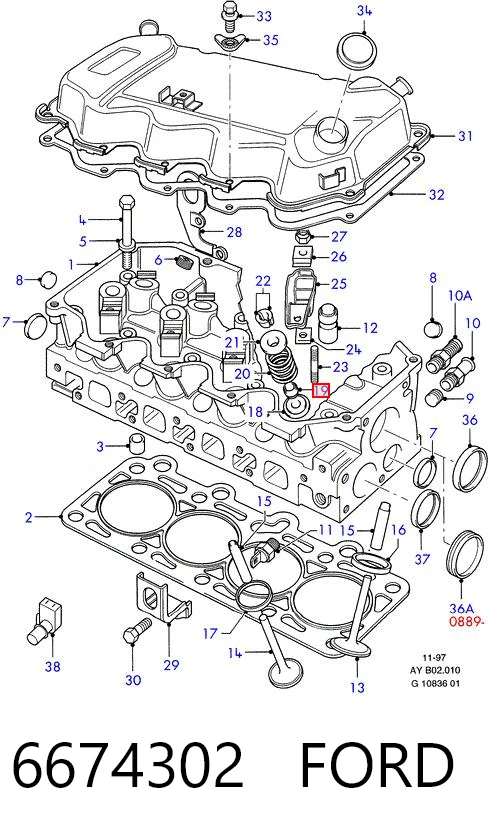 Bucim de válvula (coletor de óleo), admissão/escape Ford Escort IV ALF ao melhor preço