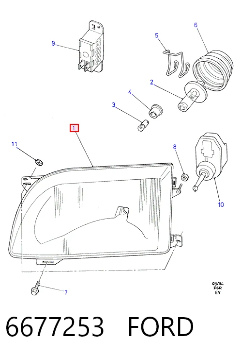 Compre Luz direita Ford Transit 4