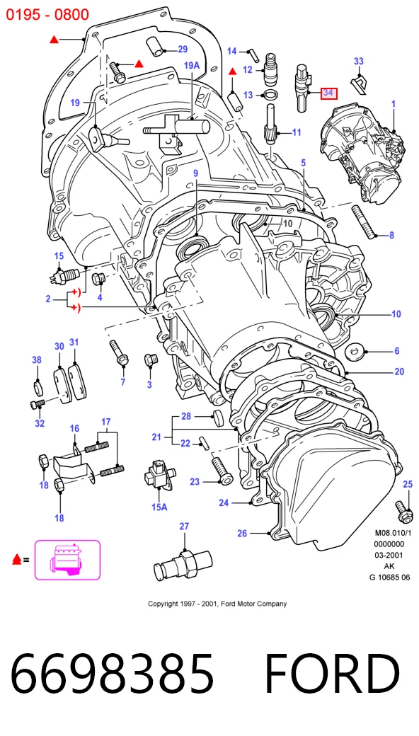  Sensor de velocidade Ford Escort VII conversível (ALL) (1995 - 2000) VII