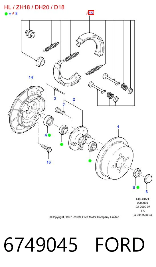 Sapatas do freio de estacionamento Ford Escort V GAL, AVL ao melhor preço
