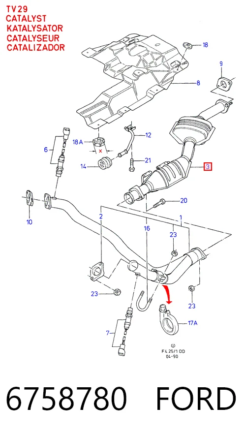 Convertidor - catalisador Ford Sierra preço, a partir de 411,09 USD