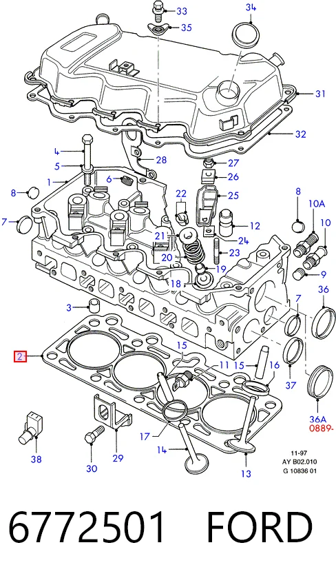 Compre Vedante de cabeça de motor (CBC) Ford Fiesta 